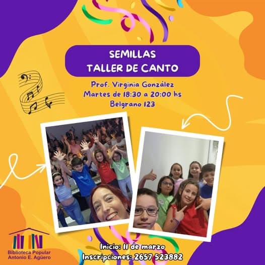 Taller de Canto para Niñes